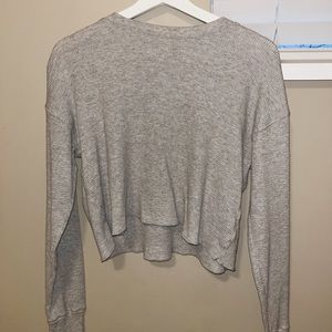 grey tna waffle knit long sleeve